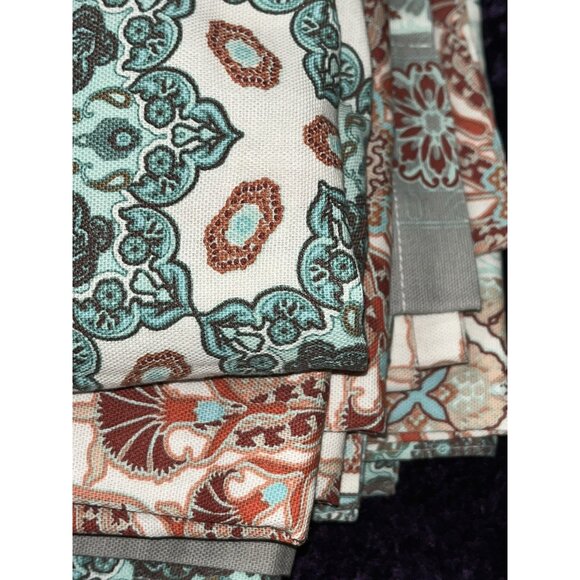 Curtains Set Of 4 Panels 49x82 Bohemian Pattern Coral Gray Teal Rod Pocket 2 Way - Picture 12 of 12
